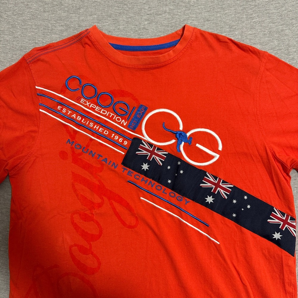 COOGI Expedition Australia Flag Graphic T-Shirt Short Sleeve Orange Mens Size XL - Picture 5 of 13